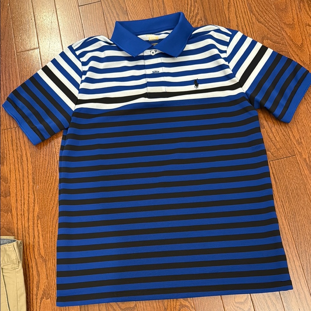 Polo by Ralph Lauren Blue and Black Striped Polo Shirt